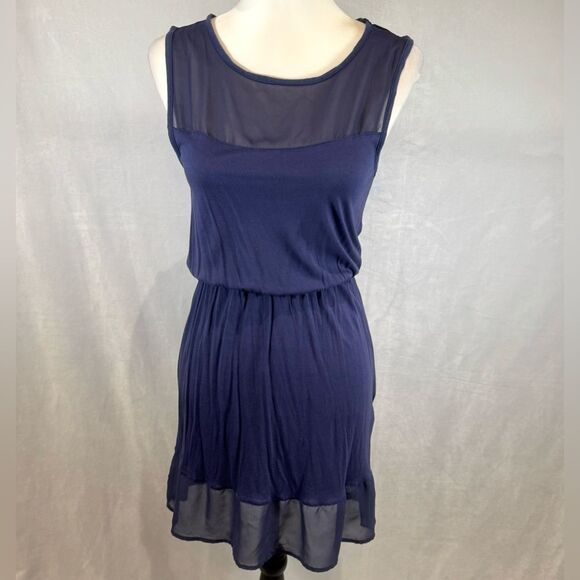 H&M navy sheer top and hem dress size XS - Picture 1 of 7